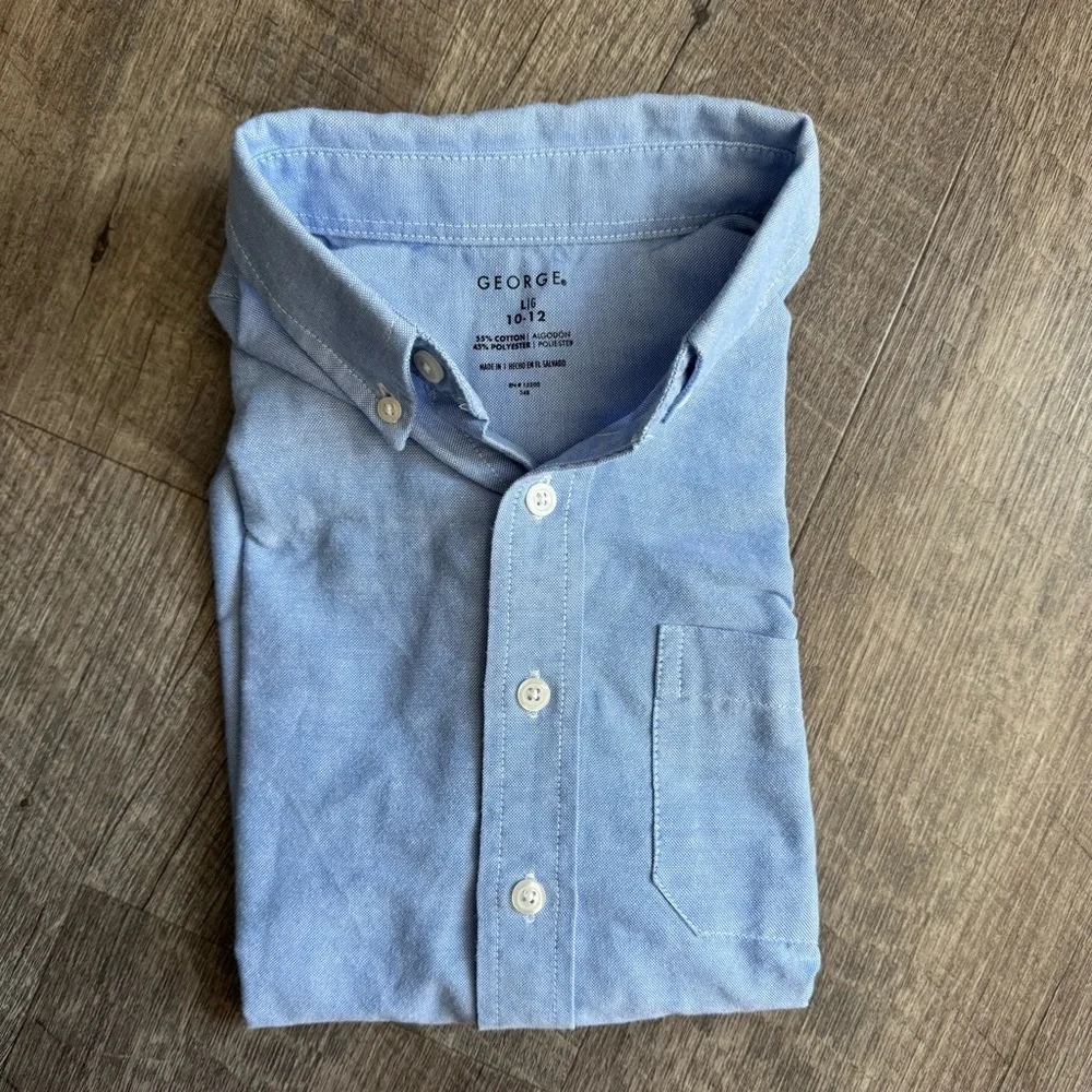 George Men's Sky Blue Casual Button-Down Shirt